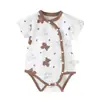 Ropa gruesa para bebé Clase A Algodón puro Ropa de triángulo de conejo para bebé para niños y niñas Mono de verano de manga corta para 0-6 Meses Recién Nacido