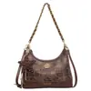 Bolsa Pequena Versátil com Corrente Estampa de Leopardo para Mulheres 2026 Nova Moda Retro Bolsa de Ombro Estilo Bolinho Outono Inverno Popular Bolsa Transversal