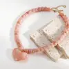 Collar de Corazón con Cuentas Acrílicas Transfronterizo Europeo y Americano Cadena para Clavícula Nicho Dopamina Collar Simple de Alta Gama Transfronterizo para Mujer