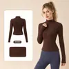 2026 Nueva Chaqueta Deportiva de Yoga Gruesa con Terciopelo para Otoño Invierno, Top Ajustado Adelgazante para Fitness Femenino