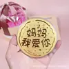 Atacado Dourado Bolo Grande Ouro Puro 999 Mãe Eu Te Amo Princesa Por Favor Fique Rica 520 Dia dos Namorados Namorada Feliz Aniversário