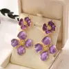 Pendientes de Flor de Gota de Aceite de Moda Retro de Gama Alta Más Vendidos Transfronterizos Adecuados para que las Mujeres los Usen en Vacaciones Diarias Citas