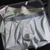 Cueca boxer masculina sem costura antibacteriana 10A, cintura média, confortável e respirável, shorts boxer elásticos com toque gelado