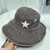 Sombrero de vaquero occidental con estrella retro japonesa para mujer, sombrero de pescador informal a prueba de sol para primavera y verano, sombrero de pesca para montañismo a prueba de sol para exteriores