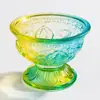 Porta lámpara de mantequilla de vidrio de colores para uso doméstico, base para portavelas, lámpara de vela para altar budista, luz duradera, portavelas de loto