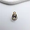 Pulsera con Colgante Redondo Pequeño de Cobre Chapado en Oro con Circonita Microincrustada Material de Cuentas de Cristal Hecho a Mano Accesorios para Joyería DIY