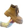Botas de Suela Gruesa Estilo Británico para Mujer Otoño 2025 Nueva Moda Retro Ropa de Trabajo Botas Color Ruibarbo Botines de Calle para Motocicleta