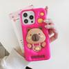 Capibara Naranja Capibara Soporte de Silicona Lindo Estuche para Teléfono Adecuado para Iphone16Promax/15/14