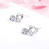Pendientes de Plata de Ley 925 Retorcidos con Circonita Estilo Coreano para Mujer, Estilo de Nicho, Lujo Ligero, Sensación de Alta Gama, Pendientes de Botón, Joyería de Moda
