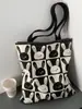 Bolsa de Lona Feminina Bolsa de Mão 2025 Novo Desenho Animado Coelho Pintado à Mão Grande Capacidade Bolsa Andy Loja de Fábrica
