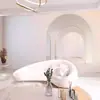 Papel pintado de color Morandi 3D para salón de belleza, extensión visual del espacio, tela para pared de fondo de sala de estar de网红