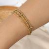 Amazon Simple Irregular Cuentas Doradas Pulsera de Cuentas Colgante de Cruz Juego de Pulseras de Perlas de Imitación Tendencia Versátil