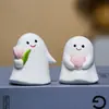 Adornos de Cerámica Minimalista Fantasma Transfronterizos en Forma de Tulipanes y Corazones, Manualidades Decorativas Sanadoras para Escritorios de Oficina