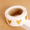 Pegatina adhesiva redonda transparente con forma de corazón en relieve dorado, linda pegatina de etiqueta selladora, pegatina decorativa para regalo, pegatina selladora