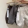 Calça de Lã Forrada com Cenoura Infantil 2025 Inverno Estilo Coreano Meninos e Meninas Bebê Acolchoada de Algodão Engrossada Quente Calça Longa de Inverno