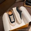 Couro Genuíno Populares Sapatos Biscuit 2025 Novo Outono e Inverno Tênis Brancos da Moda para Mulheres, Aumenta a Altura, Respirável, Versátil Tênis de Sola Grossa