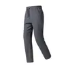 Pantalones térmicos gruesos con forro polar para otoño e invierno para hombre, pantalones rectos a prueba de viento y resistentes al frío para exteriores, corte holgado, talla grande, adecuados para padres de mediana edad