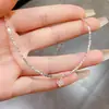 Cadena para Clavícula de Flor de Cuatro Hojas de Circonia Plateada, Simple y Elegante, con un Diseño Único y de Moda, Collar de Moda, Accesorio de Cuello Versátil