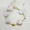 Pulseira de Pérolas de Zhuji 12-13mm Pérolas Naturais de Água Doce Irregulares Botão Barroco Tendência de Nicho Estilo Luxo Leve