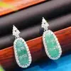 9157 Jadeíta Birmana Natural Grado A Nuevo Estilo Chino Frijol de la Suerte Frijol Maíz Aretes de Tachuela Aretes Diversidad