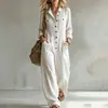 Ropa de mujer transfronteriza europea y americana 2026, nuevo mono casual de moda de otoño con bolsillo y cuello en V de manga larga