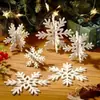 Adornos Creativos de Copos de Nieve 3D Navideños, Decoraciones de Mesa para Fiestas Navideñas, Decoraciones Personalizadas, Accesorios para Escaparates