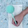 Caneta de pompom lisa e criativa, fofa e feminina, adequada para journaling, material de escrita para estudantes, caneta esferográfica de pelúcia atacado