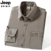 Nueva Camisa Lavada para Ropa de Trabajo Otoño/Invierno 2026 para Hombres de Mediana Edad y Jóvenes, Cuello Campana, Delgada, Manga Larga, Informal, Versátil, Camisa Holgada