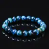 Venda Direta da Fábrica Contas Redondas de Olho de Tigre Natural 8mm Pulseira de Fio Único para Homens e Mulheres Pulseira Colorida de Olho de Tigre Joias