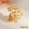 Anillo de apertura de acero inoxidable de diseño irregular europeo y americano simple de alta calidad ins joyería de mano transfronteriza al por mayor