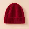 Nuevo Otoño e Invierno 100% Cachemir Color Sólido Pieza Única Moldeado Versátil Gorro de Color Sólido Jacquard Unisex Sombrero de Cachemir