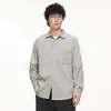 Camisa de Manga Larga con Solapa Ropa de Trabajo para Hombre Chaqueta Estilo Japonés Color Sólido Versátil Casual de Moda Holgada 2026 Otoño Algodón