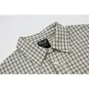 OLDTRIBE Verano Nuevo Vintage Gasa de Burbujas Cuadros Camisa para Hombre Holgada Manga Corta Top Camisa CS001