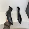 Botines de Tobillo con Punta Estilo Coreano Botas para Mujer 2026 Otoño/Invierno Nueva Llegada Botas Adelgazantes de Tacón Grueso Plata Tacón Medio Botas de Moda
