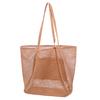 Bolsa de playa popular transfronteriza para exteriores, ocio, gran capacidad, doble capa de malla, bolsa de playa, bolso de hombro multifuncional para mujer