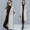 Abrigo de Lana Cálido para Otoño Invierno Mujer Longitud Media Simple Manga Larga Abrigo de Lana para Mujer Largo