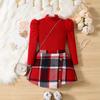 Conjunto Infantil de Manga Corta Shopee Falda Corta de Cuadros Dulces Conjunto de Dos Piezas para Niños Pequeños Adecuado para Primavera y Otoño Año Nuevo Nuevo Estilo Chino