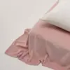 Otoño e Invierno Color Puro Terciopelo de Leche Cama Sábanas de Cama Pieza Única Forro Polar Cálido Terciopelo Coral Colcha Simple Doble Juego de Tres Piezas Dormitorio