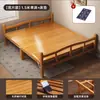 Cama plegable de bambú, cama individual y doble plegable, uso doméstico simple, cama refrescante para adultos, cama para siestas para habitaciones de alquiler, tablero duro de bambú para siestas