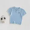 Camisa Polo de Punto de Moda para Niños 2026 Nuevo Verano Camiseta Bordada de Dibujos Animados para Bebé Ropa Delgada de Verano Estilo Coreano para Niños