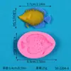 Molde de Silicona Líquida para Pastel de Sirena Serie Oceánica Cola de Pez Grande y Pequeña Molde para Decoración de Repostería Concha Caracola