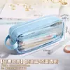 Estuche Transparente de Gran Capacidad Estilo Ins Estilo Japonés de Aspecto Elegante Especial para Chicas de Secundaria Estudiantes de Primaria Simple