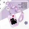 Portatarjetas Creativo con Forma de Ola y Orejas de Gato, Etiqueta de Tarjeta de Estudiante para Campus, Portatarjetas con Insignia, Cubierta Deslizante, Protector de Tarjeta de Identificación de ABS