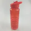 Deportes de Ciclismo termo Tritan con popote vaso de plástico 750ml portátil cuatro barras silicona taza espacial taza de agua creativa