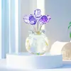 Flores de Cristal Creativas Siete Rosas Adorno de Escritorio Regalo de Festival para Amigos Maestros Adorno Flores de Cristal
