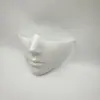 Máscara de meia-face imita perfeitamente os traços faciais, decoração cosplay de Halloween, versão preto e branco, tecnologia mecânica cyberpunk
