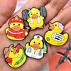 Patito Amarillo Lindo de Goma Suave de PVC Hebilla Decorativa Desmontable para Zuecos, Dijes para Zapatos, Accesorios de Bricolaje Transfronterizos en Stock
