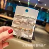 Set de Horquillas Doradas con Pedrería Estilo Coreano, Pinzas para el Cabello con Lazo, Corazón y Estrella Tachonadas de Diamantes de Celebridad de Internet para Flequillo y Cabello Suelto