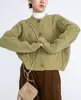 Top de Punto Holgado con Cuello Redondo y Diseño Retorcido Estiloso para Mujer Estilo Coreano Dongdaemun Nueva Llegada Cardigan de Punto Estilo Coreano para Primavera, Otoño e Invierno