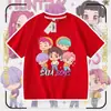 Nueva Camiseta de Manga Corta con Cuello Redondo de Cazadores de Demonios Kpop Casual Holgada Top Infantil de Moda